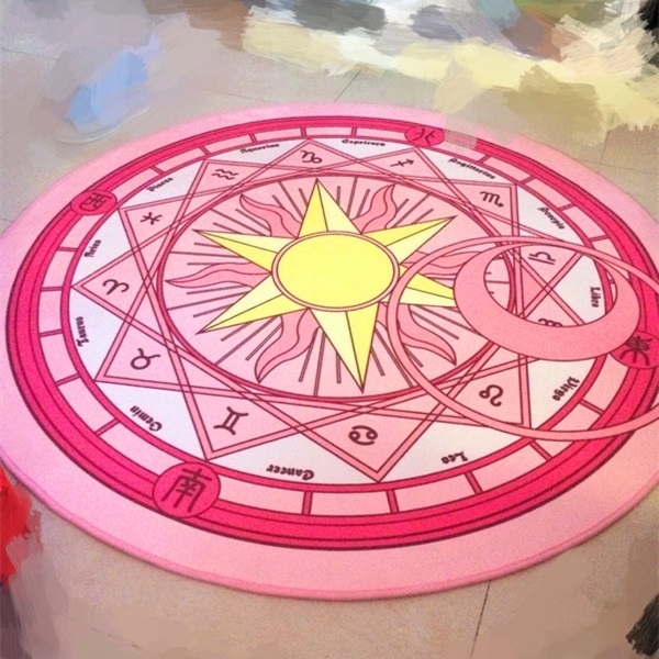 Mata do zabawy dla dzieci Cartoon - Captor Sakura Kinomoto, obręcz Magic Circle, maty do puzzli, okrągły dywan, średnica 60-100cm - Wianko - 5