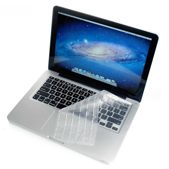 Ochronna pokrywa na klawiaturę do starego Macbooka Pro 13 15 17, przezroczysta, wykonana z cienkiego silikonu (0.2mm), pyłoszczelna - Wianko - 4