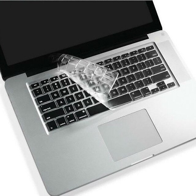 Ochronna pokrywa na klawiaturę do starego Macbooka Pro 13 15 17, przezroczysta, wykonana z cienkiego silikonu (0.2mm), pyłoszczelna - Wianko - 6