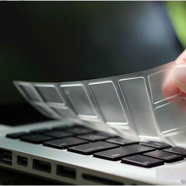 Ochronna pokrywa na klawiaturę do starego Macbooka Pro 13 15 17, przezroczysta, wykonana z cienkiego silikonu (0.2mm), pyłoszczelna - Wianko - 3