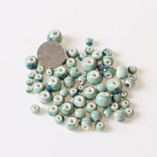 50 sztuk ceramicznych okrągłych koralików 6mm i 8mm w 32 kolorach - zestaw do tworzenia biżuterii - Wianko - 10