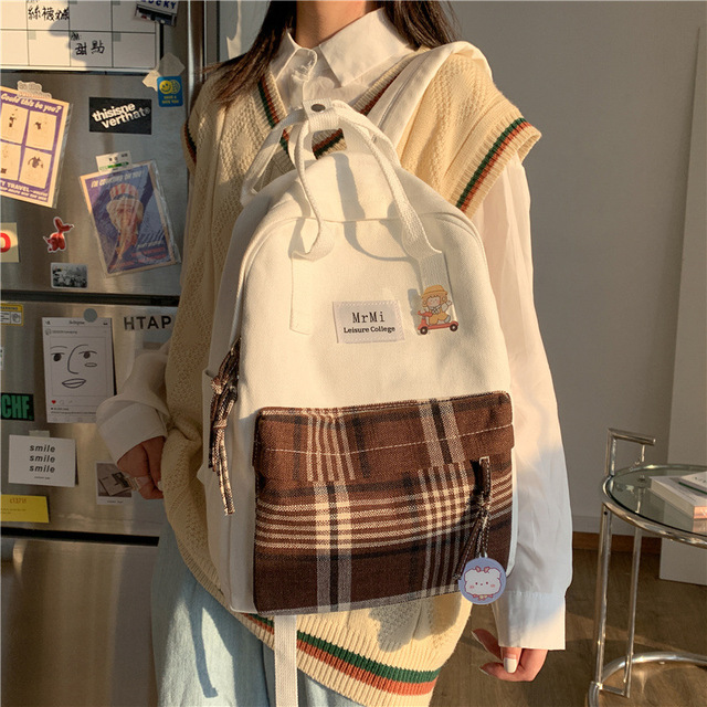 Nowy plecak Beibaobao 2021 - mały, świeży wzór, Kawaii, koreański, kobiecy, na książki, płótno - Wianko - 7