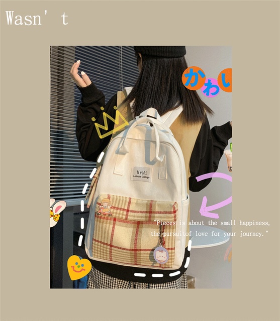 Nowy plecak Beibaobao 2021 - mały, świeży wzór, Kawaii, koreański, kobiecy, na książki, płótno - Wianko - 1