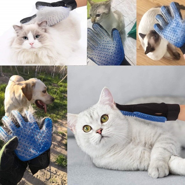 Rękawica do pielęgnacji zwierząt domowych - usuwanie sierści - szczotka i masażyk dla kota i psa - Wianko - 2