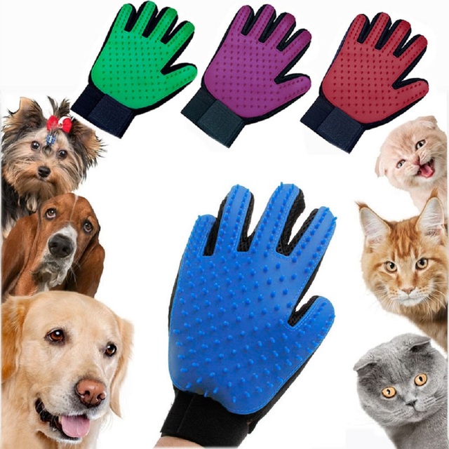 Rękawica do pielęgnacji zwierząt domowych - usuwanie sierści - szczotka i masażyk dla kota i psa - Wianko - 1