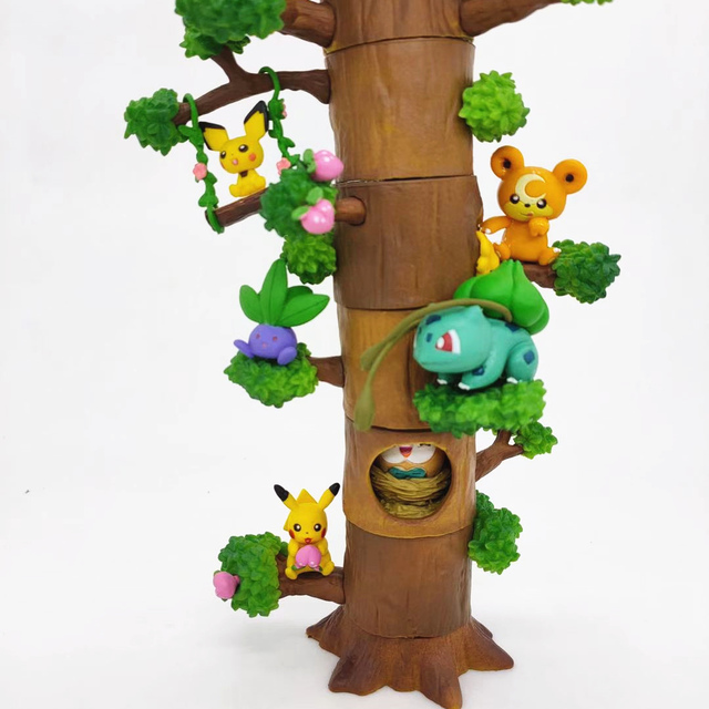 Figurka Pokemon Go - zestaw 8 sztuk: Pikachu, Bulbasaur, Eevee, Celebi, Mokurah, Pika, drzewo kikut [Kategoria: Figurki akcji] - Wianko - 2