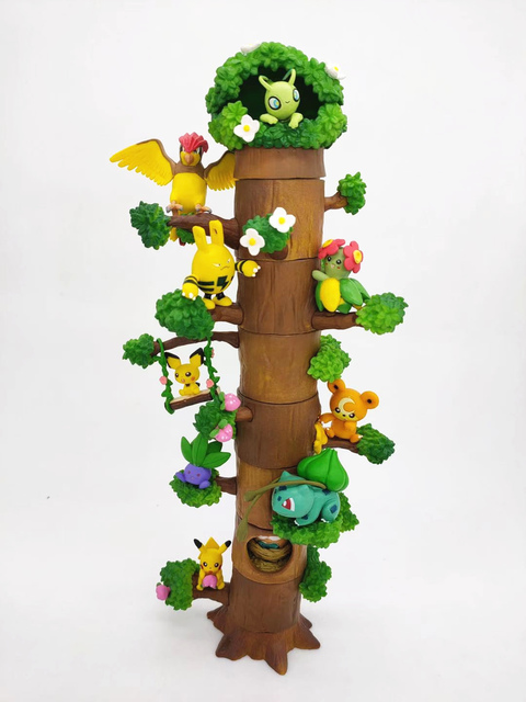 Figurka Pokemon Go - zestaw 8 sztuk: Pikachu, Bulbasaur, Eevee, Celebi, Mokurah, Pika, drzewo kikut [Kategoria: Figurki akcji] - Wianko - 3