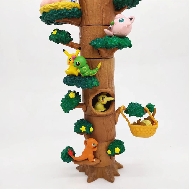 Figurka Pokemon Go - zestaw 8 sztuk: Pikachu, Bulbasaur, Eevee, Celebi, Mokurah, Pika, drzewo kikut [Kategoria: Figurki akcji] - Wianko - 8