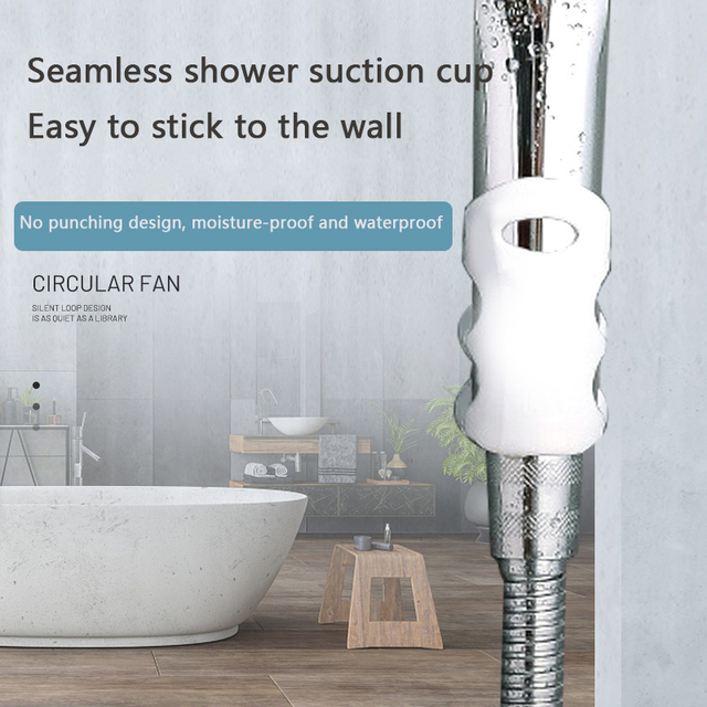 Wymienny bezdotykowy uchwyt do prysznica z przyssawką - narzędzie łazienkowe wykonane z silikonu - Wianko - 3