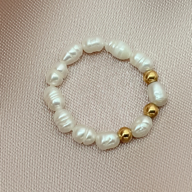 Romantyczne pierścionki z perłą Muticolor - naturalne kamienie, trendy pierścienie dla kobiet i dziewczyn w 2021. Biżuteria idealna na słodkie przyjęcie i jako prezent. Hurtownia - Wianko - 9