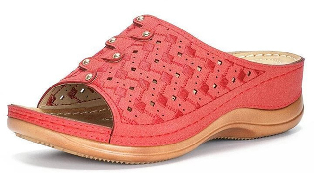 Sandały damskie na koturnie – letnie buty dla kobiet, rozmiar Plus, sandały na średnim obcasie - Wianko - 3