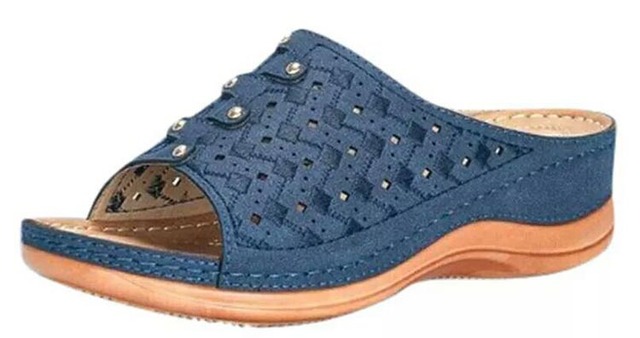 Sandały damskie na koturnie – letnie buty dla kobiet, rozmiar Plus, sandały na średnim obcasie - Wianko - 2