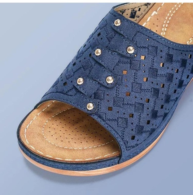 Sandały damskie na koturnie – letnie buty dla kobiet, rozmiar Plus, sandały na średnim obcasie - Wianko - 9