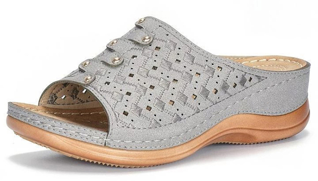 Sandały damskie na koturnie – letnie buty dla kobiet, rozmiar Plus, sandały na średnim obcasie - Wianko - 4