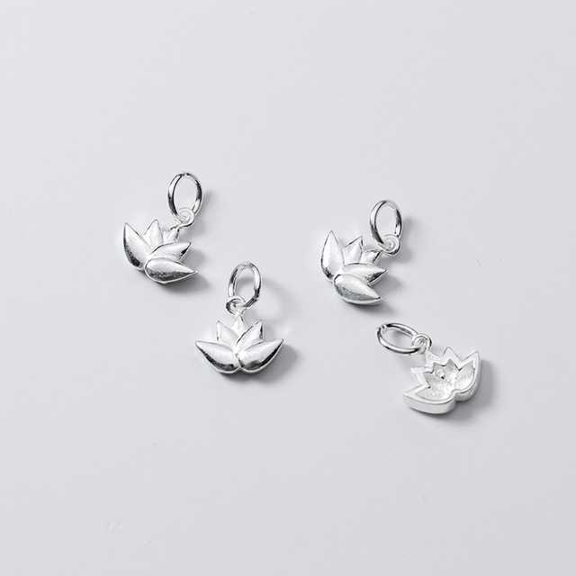 Biżuteria z kwiatem lotosu - srebrne kolczyki wykonane własnoręcznie, dziewczęce dodatki - Wianko - 5