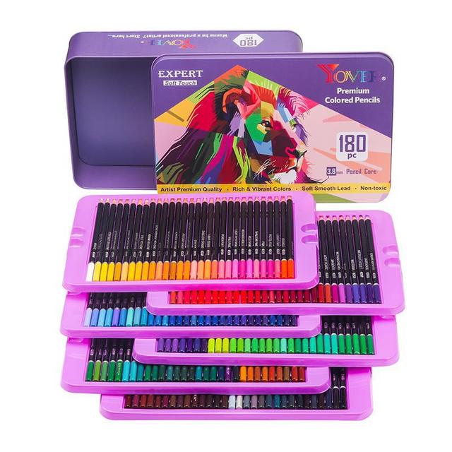 Profesjonalne zestaw 180 kolorowych kredek artystycznych - ołówki, brokat, szkic, rysunek, długopis Prismacolor - Wianko - 4