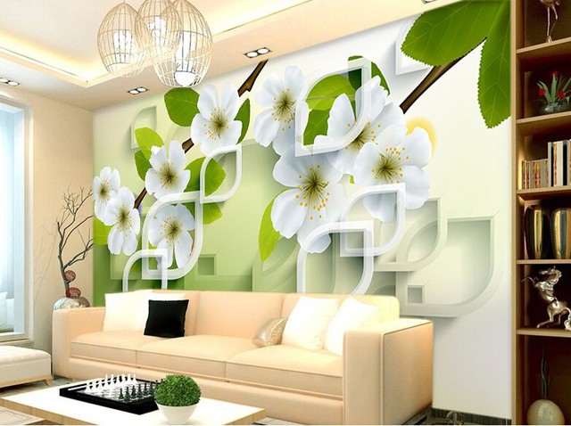 Tapeta 3D z dużym motywem kwiatowym do salonu i sypialni - Wianko - 3