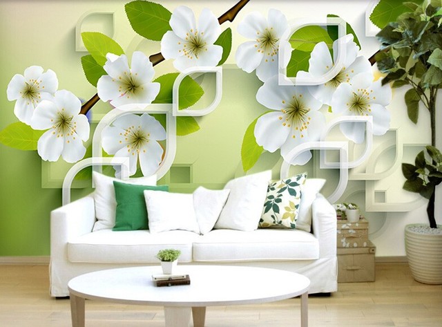 Tapeta 3D z dużym motywem kwiatowym do salonu i sypialni - Wianko - 4