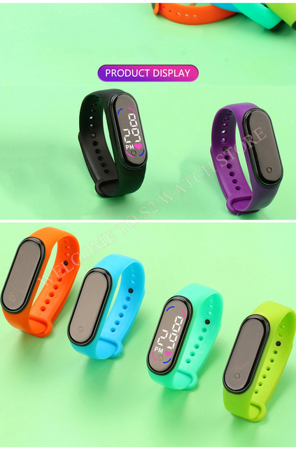 Dziecięcy zegarek sportowy LED, wodoodporny, ze ślicznym, twórczym wzorem i paskiem silikonowym - Wianko - 12