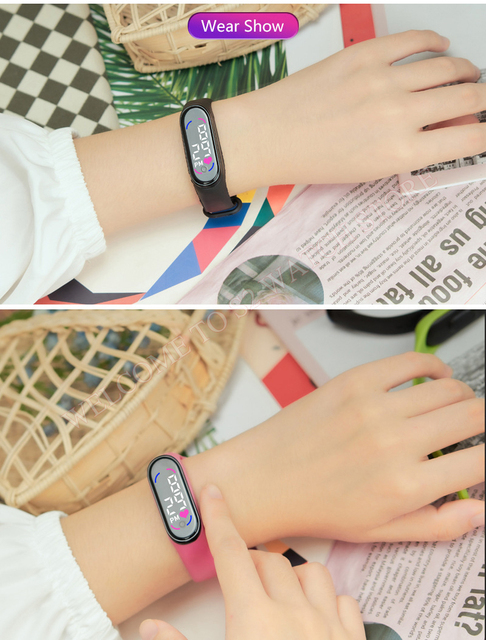 Dziecięcy zegarek sportowy LED, wodoodporny, ze ślicznym, twórczym wzorem i paskiem silikonowym - Wianko - 11