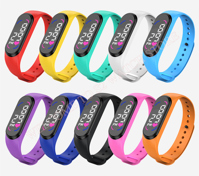 Dziecięcy zegarek sportowy LED, wodoodporny, ze ślicznym, twórczym wzorem i paskiem silikonowym - Wianko - 2