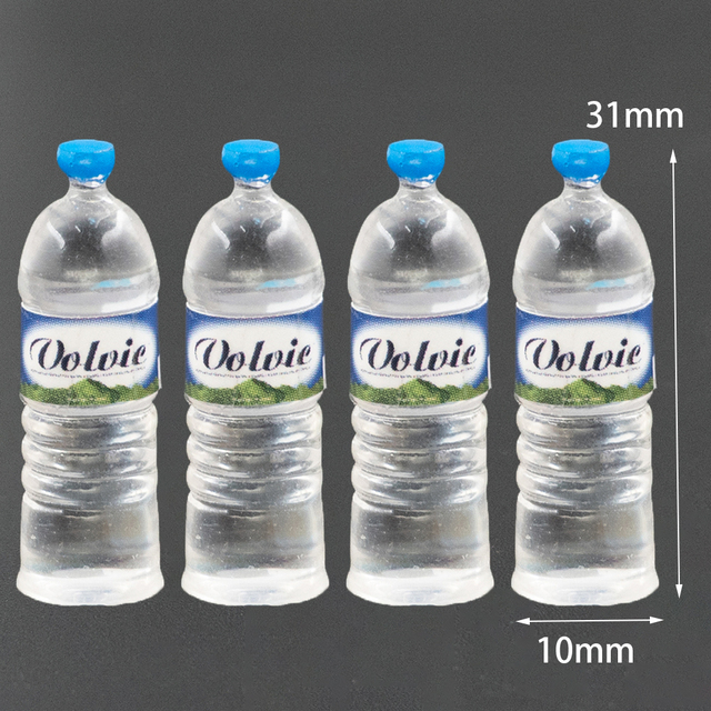 Miniaturowa butelka na wodę mineralną dla lalek 1/12 Dollhouse - zestaw 4 sztuk - Wianko - 4