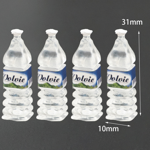 Miniaturowa butelka na wodę mineralną dla lalek 1/12 Dollhouse - zestaw 4 sztuk - Wianko - 2