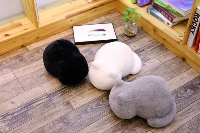 Kot pluszowa poduszka - cień z tyłu - wypełniona w środku - ze zwierzątkiem - zabawka dla dzieci - prezent na Boże Narodzenie - Wianko - 1