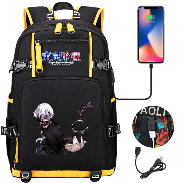 Ekskluzywny plecak szkolny na laptopa Tokyo Ghoul dla kobiet - wodoodporny, wielofunkcyjny z ładowaniem USB - Wianko - 13