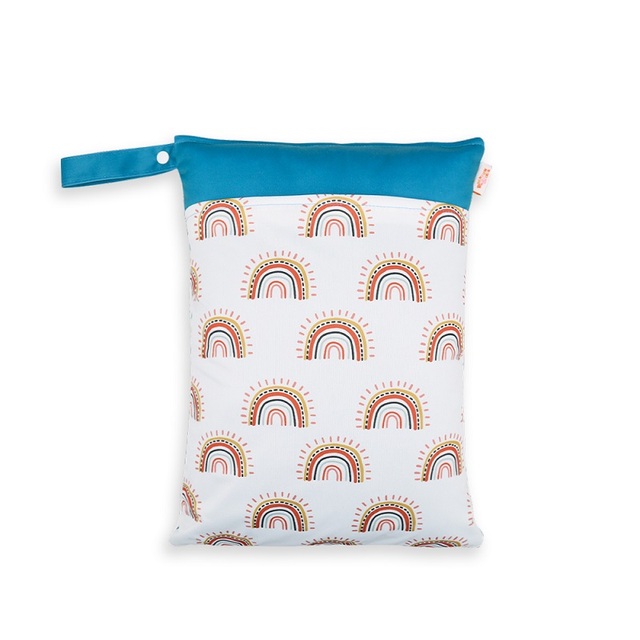 Wodoodporna wielokrotnego użytku pieluszka Rainbow & Iris z dwiema osobnymi kieszeniami na torbę dla niemowląt (30*40cm) - Wianko - 8