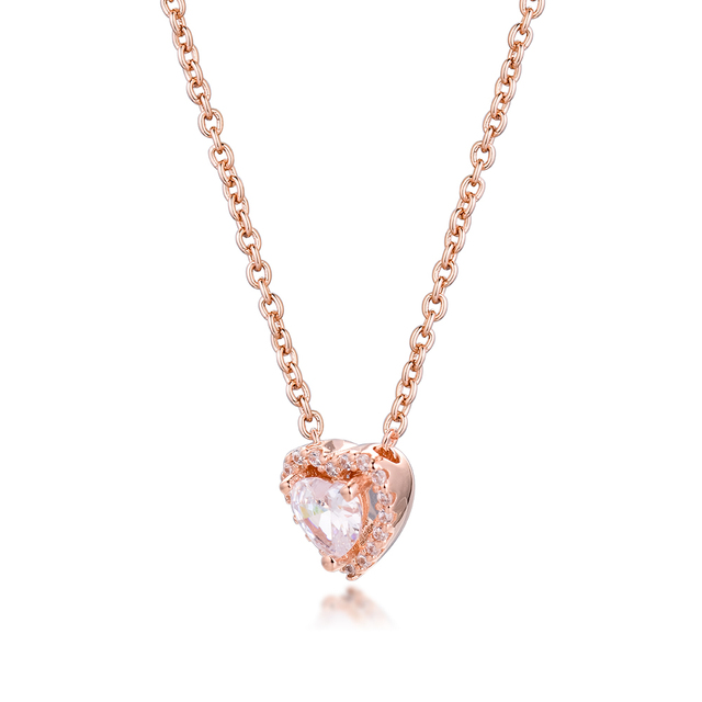 Naszyjnik mieniące się serce: oryginalna biżuteria z łańcuszkiem ze srebra próby 925, idealna na ślub oraz jako prezent dla kobiet - Wianko - 3