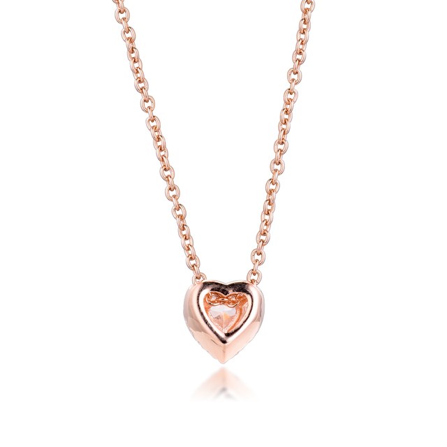 Naszyjnik mieniące się serce: oryginalna biżuteria z łańcuszkiem ze srebra próby 925, idealna na ślub oraz jako prezent dla kobiet - Wianko - 2