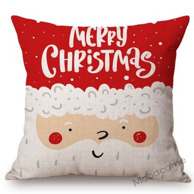 Sliczna bożonarodzeniowa poszewka na poduszke z motywem Świętego Mikołaja i komiksowymi postaciami - Wianko - 6