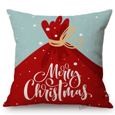Sliczna bożonarodzeniowa poszewka na poduszke z motywem Świętego Mikołaja i komiksowymi postaciami - Wianko - 4