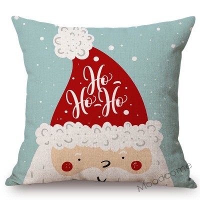 Sliczna bożonarodzeniowa poszewka na poduszke z motywem Świętego Mikołaja i komiksowymi postaciami - Wianko - 8