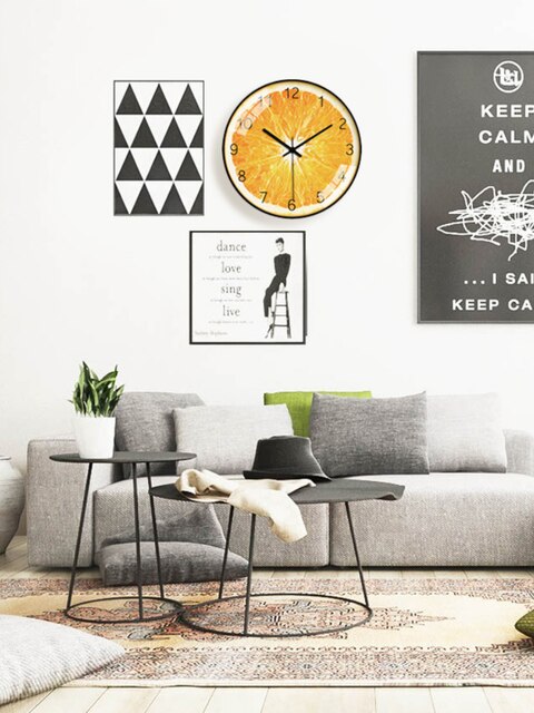 Zegar ścienny stylizowany na owoce, kreskówkowy design, prosty, cichy, Art Deco, idealny na prezent, 12 cali - Wianko - 4