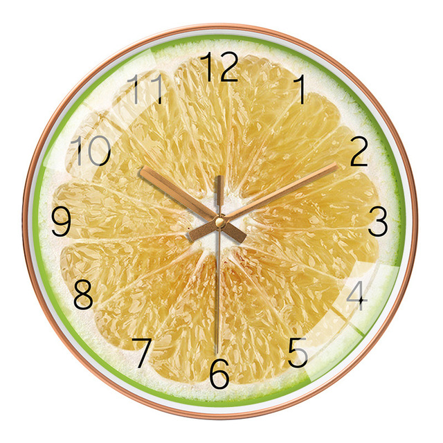 Zegar ścienny stylizowany na owoce, kreskówkowy design, prosty, cichy, Art Deco, idealny na prezent, 12 cali - Wianko - 3