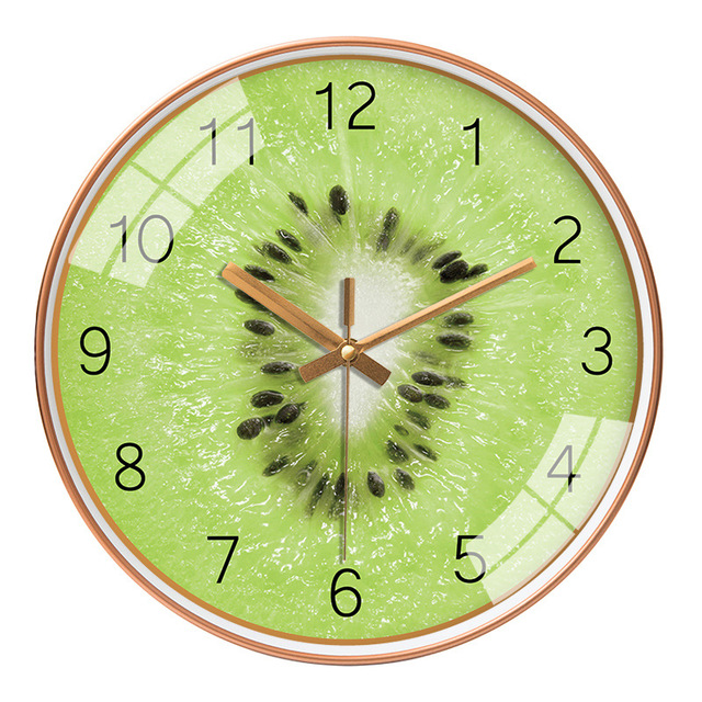 Zegar ścienny stylizowany na owoce, kreskówkowy design, prosty, cichy, Art Deco, idealny na prezent, 12 cali - Wianko - 1