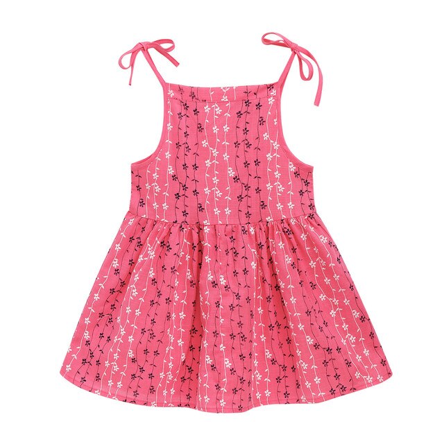 Sukienka dziewczęca bez rękawów - bawełniana, dla niemowląt i małych dziewczynek, kwiatowy wzór na ramiączkach, idealna na plażę i jako sukienka księżniczki - Wianko - 3