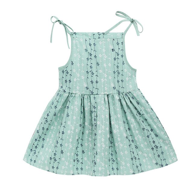 Sukienka dziewczęca bez rękawów - bawełniana, dla niemowląt i małych dziewczynek, kwiatowy wzór na ramiączkach, idealna na plażę i jako sukienka księżniczki - Wianko - 6