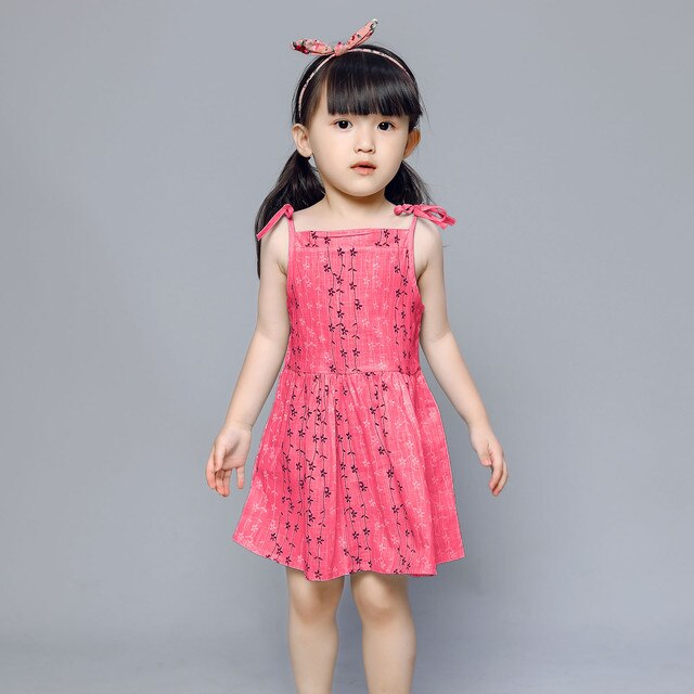 Sukienka dziewczęca bez rękawów - bawełniana, dla niemowląt i małych dziewczynek, kwiatowy wzór na ramiączkach, idealna na plażę i jako sukienka księżniczki - Wianko - 12