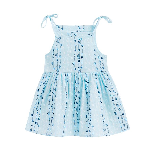 Sukienka dziewczęca bez rękawów - bawełniana, dla niemowląt i małych dziewczynek, kwiatowy wzór na ramiączkach, idealna na plażę i jako sukienka księżniczki - Wianko - 4