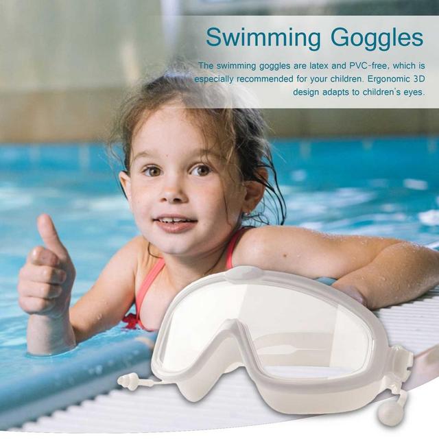 Profesjonalne okulary pływackie dziecięce z zatyczkami do uszu i przeciwmgielną soczewką - Wianko - 3