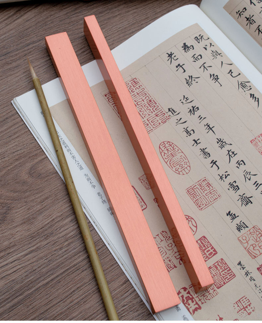 Kreatywny grawerowany przycisk do papieru Redcopper Paperweights z obrazem kaligrafii - idealny dla studentów na Xuan papierze - Wianko - 6