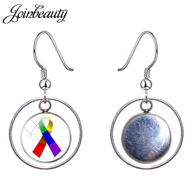 Kolczyki wiszące JOINBEAUTY Love Heart w kształcie koła z wizerunkiem kunsztu LGBT - Wianko - 3