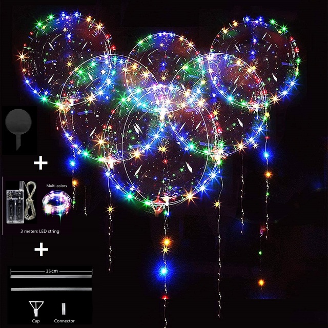 5 paczek balonów LED Light Up BoBo do dekoracji urodzin, wesel, przyjęć oraz świąt - Wianko - 2
