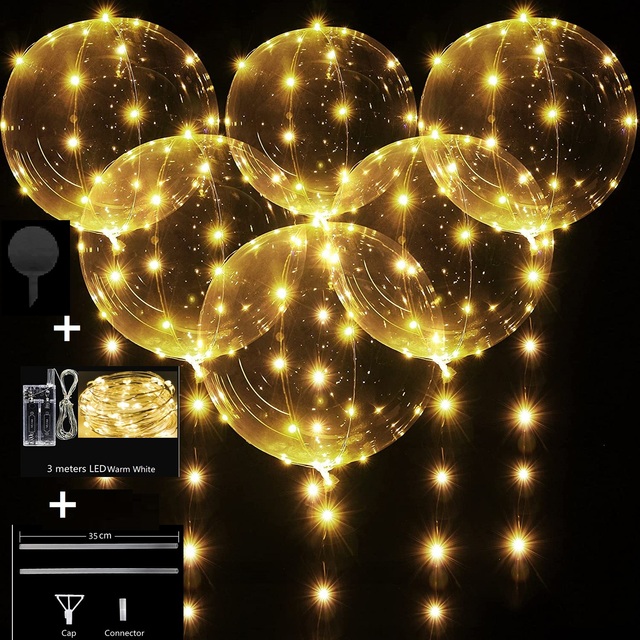 5 paczek balonów LED Light Up BoBo do dekoracji urodzin, wesel, przyjęć oraz świąt - Wianko - 1