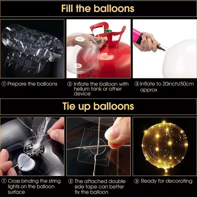 5 paczek balonów LED Light Up BoBo do dekoracji urodzin, wesel, przyjęć oraz świąt - Wianko - 14