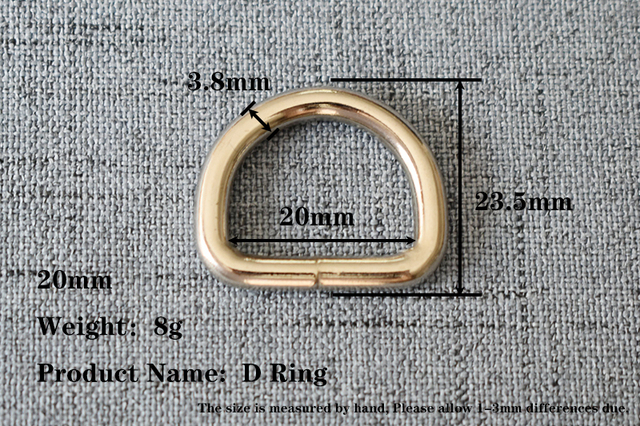 Metalowe akcesoria D pierścień do torebek, 20mm, 1 sztuka/partia - Wianko - 1