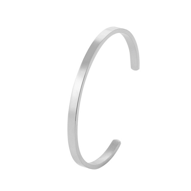 Nowa bransoletka pary piasku w kształcie litery C zewnętrzne światło wewnętrzne 4MM - prezent walentynkowy 2021 - Wianko - 3